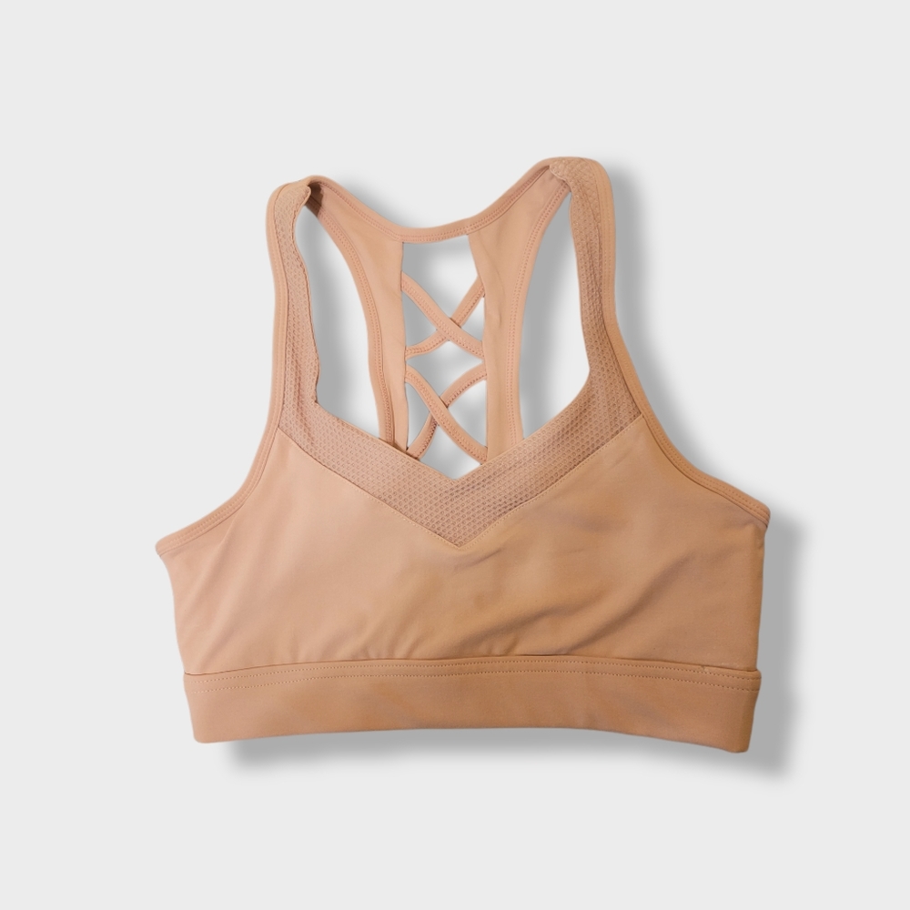 Pink lululemon-Style Sports Bra